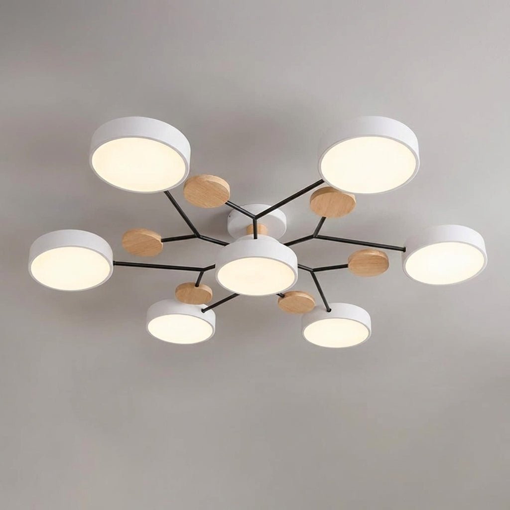 LED Deckenleuchte im Astdesign Skandinavisch - Ceiling Light Fixtures - Weiß - Voldeva