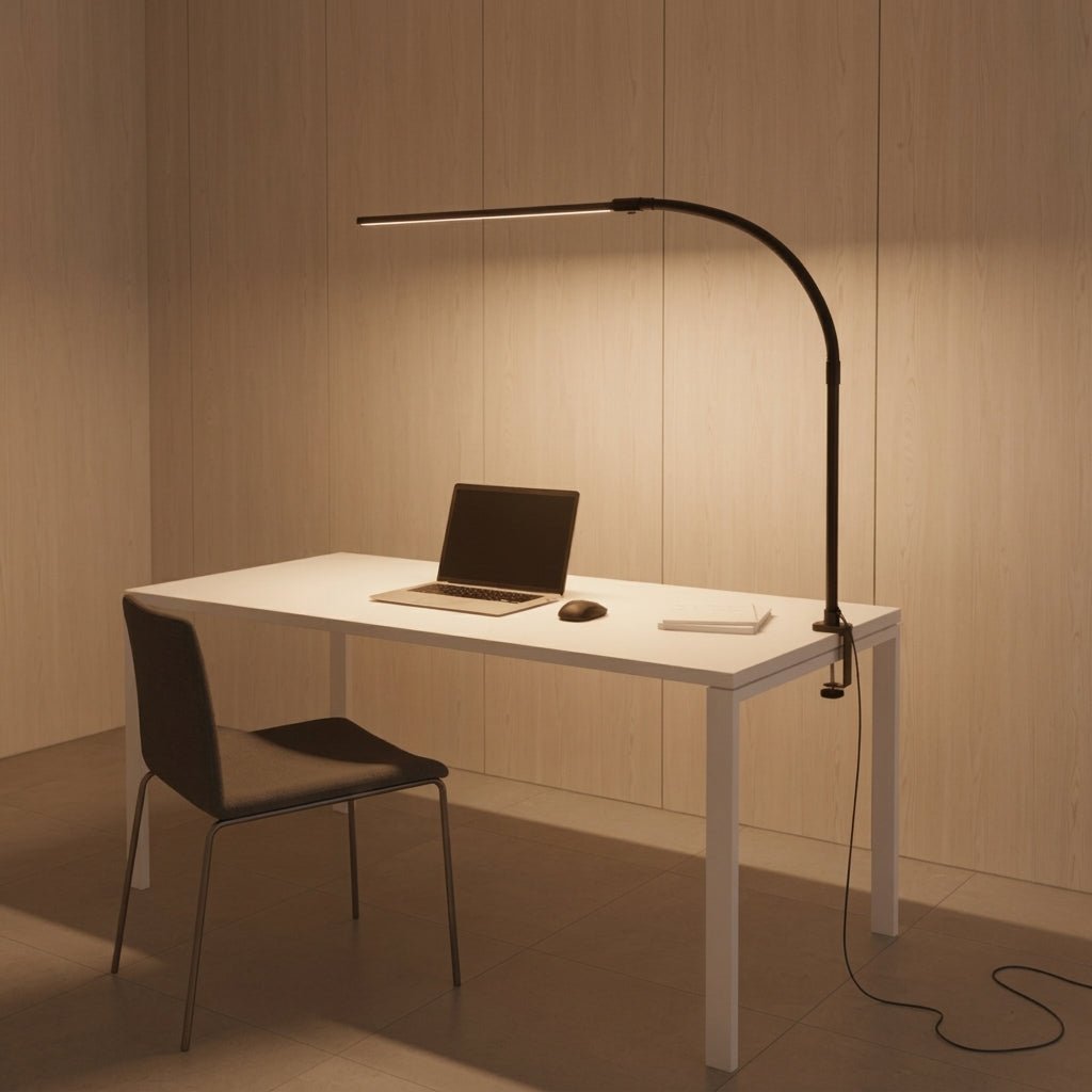 LED Schreibtischlampe mit flexiblem Schwanenhals und Klemmhalterung - Desk Lamps - Voldeva