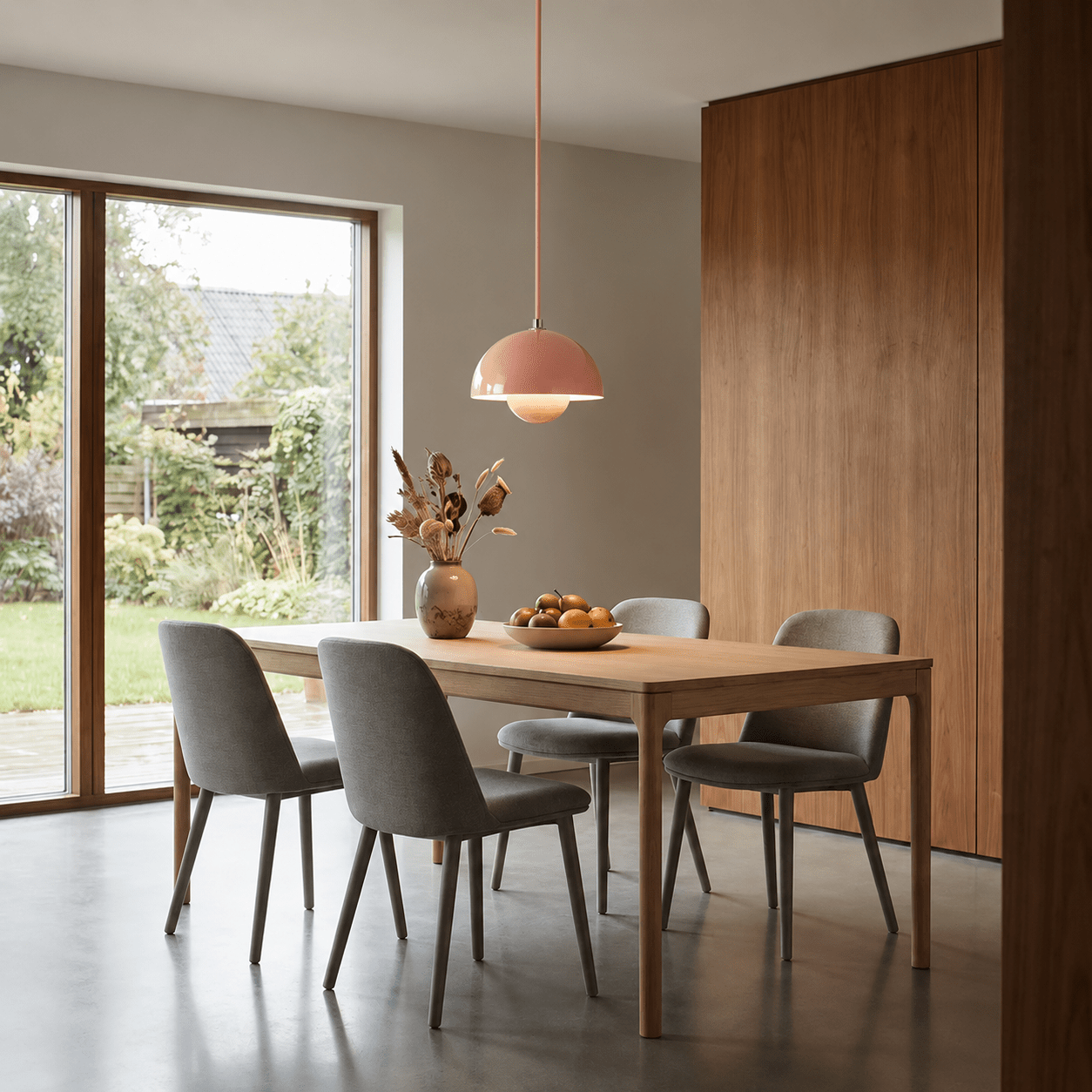 Minimalistische Pendelleuchte Halbkugel-Form - Pendelleuchte - Rosa - Voldeva