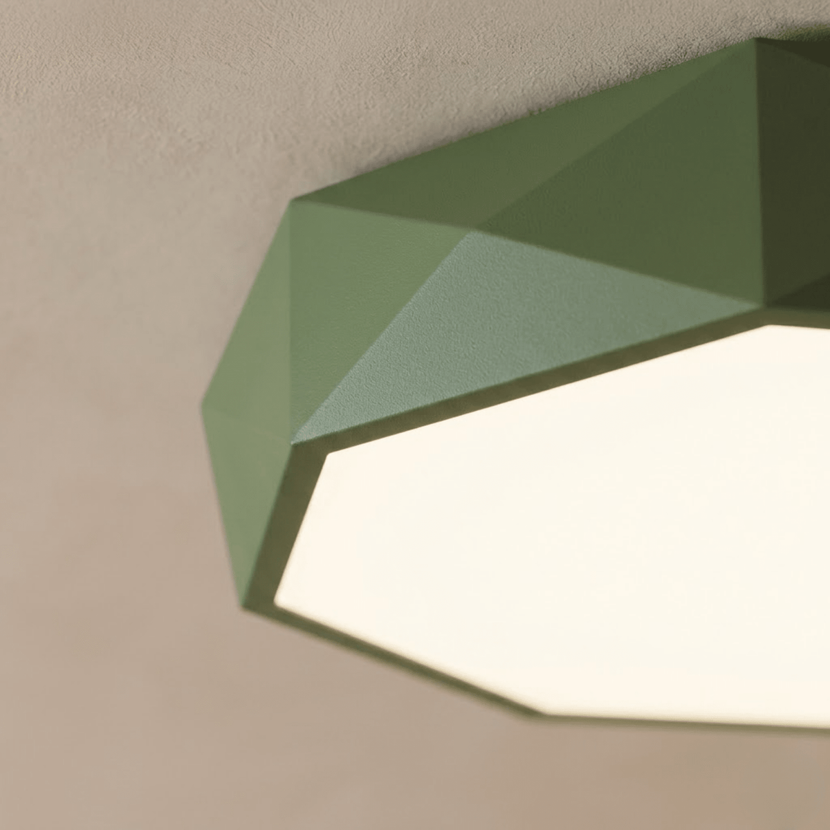 Moderne Geometrische LED Deckenleuchte im Facettendesign - Grün - Voldeva