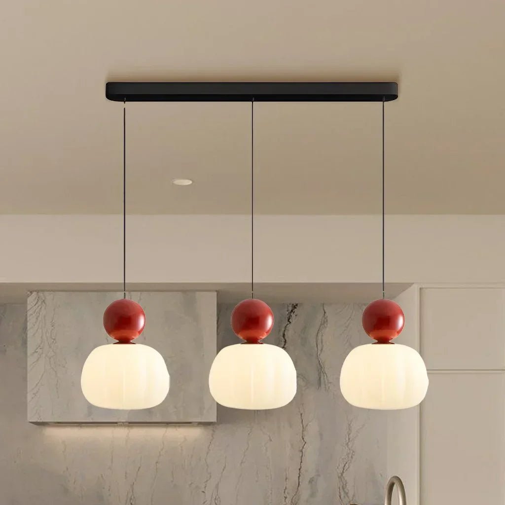 Moderne Pendelleuchte mit farbigen Akzenten - Pendelleuchte - Rot - Voldeva