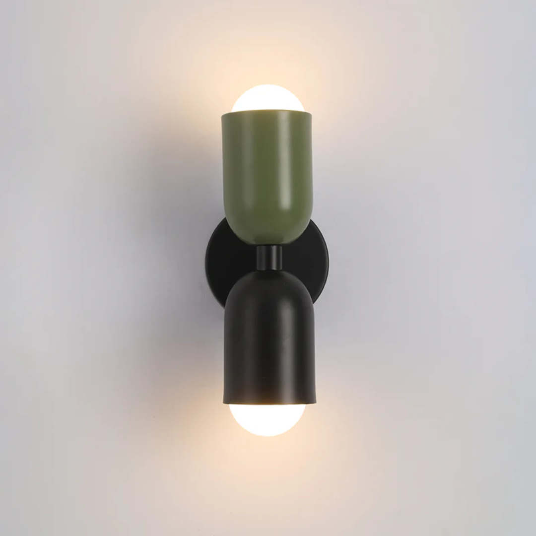 Moderne Wandlampe im Kapsel Design - Wandlampe - Schwarz - Grün - Voldeva