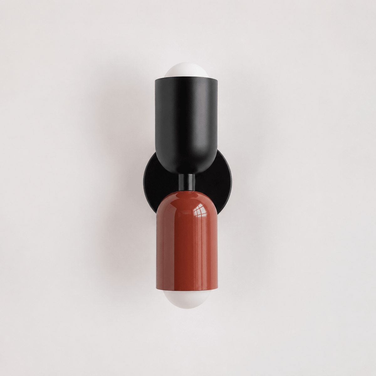 Moderne Wandlampe im Kapsel Design - Wandlampe - Schwarz – Rot - Voldeva
