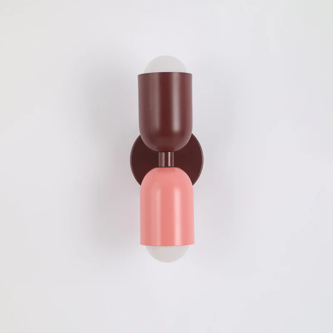 Moderne Wandlampe im Kapsel Design - Wandlampe - Rot - Rosa - Voldeva