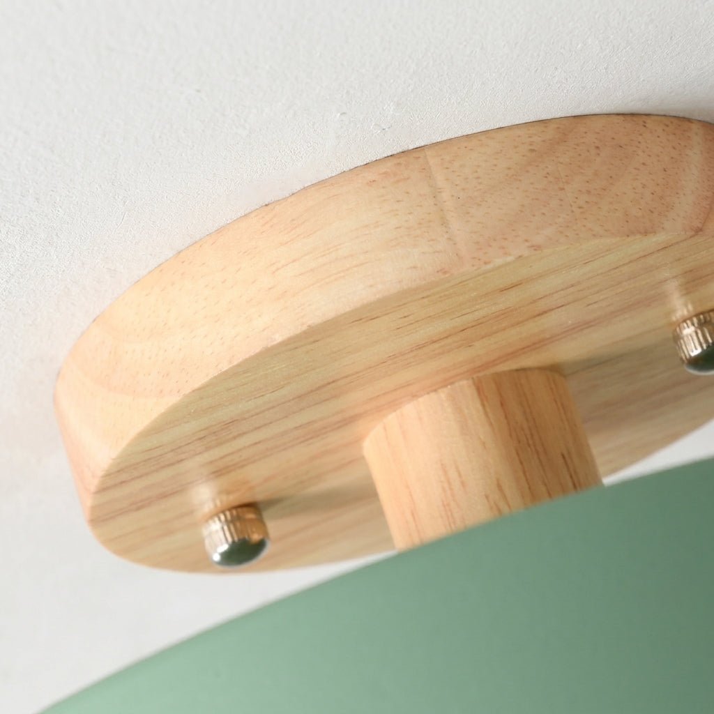 Nordische runde LED-Deckenleuchte in Holzoptik - Ceiling Light Fixtures - Grün - Voldeva