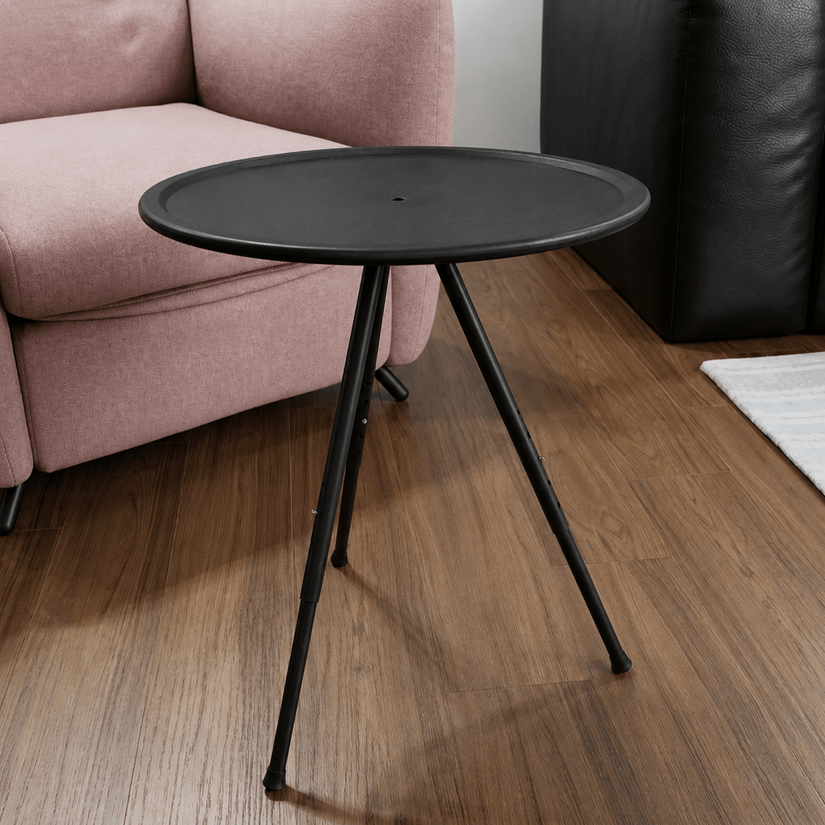 Outdoor Rund Klapptisch mit Verstellbarem Dreibein-Gestell - Outdoor-Beistelltisch - Voldeva