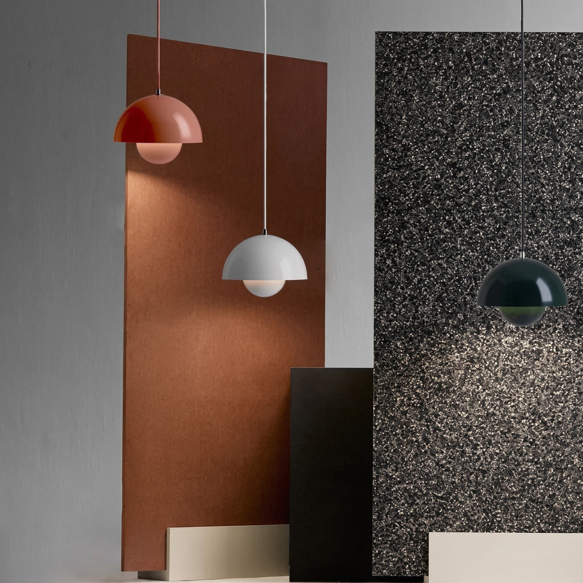 Retro Kuppel Pendelleuchte im Vintage Design - Pendant Light Fixtures - Rosa - Voldeva