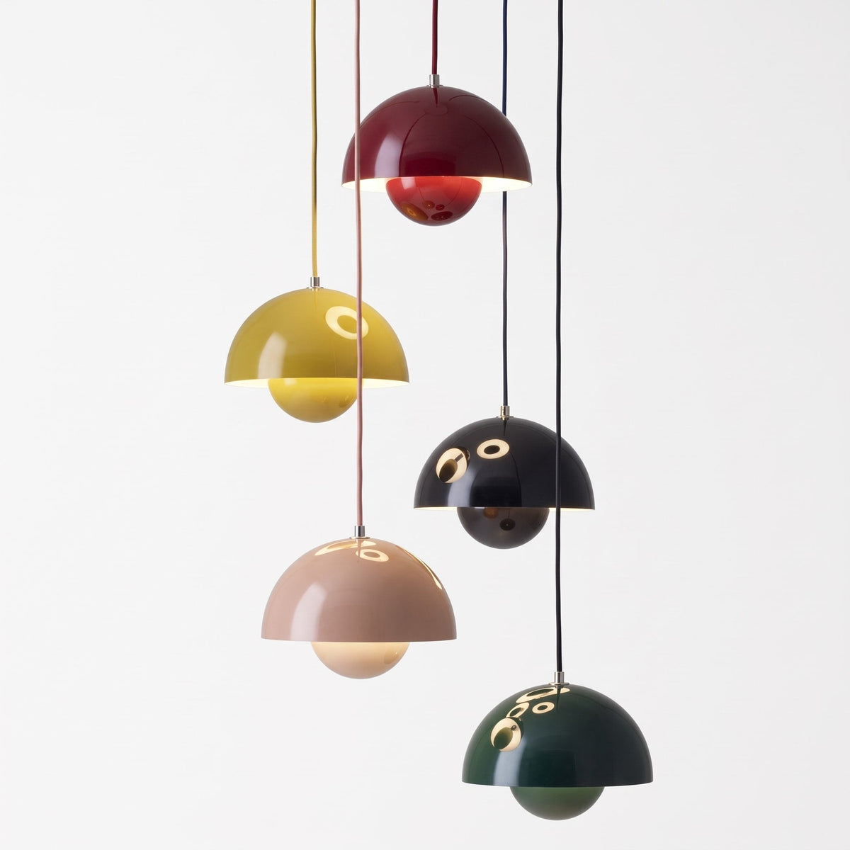 Retro Kuppel Pendelleuchte im Vintage Design - Pendant Light Fixtures - Rosa - Voldeva