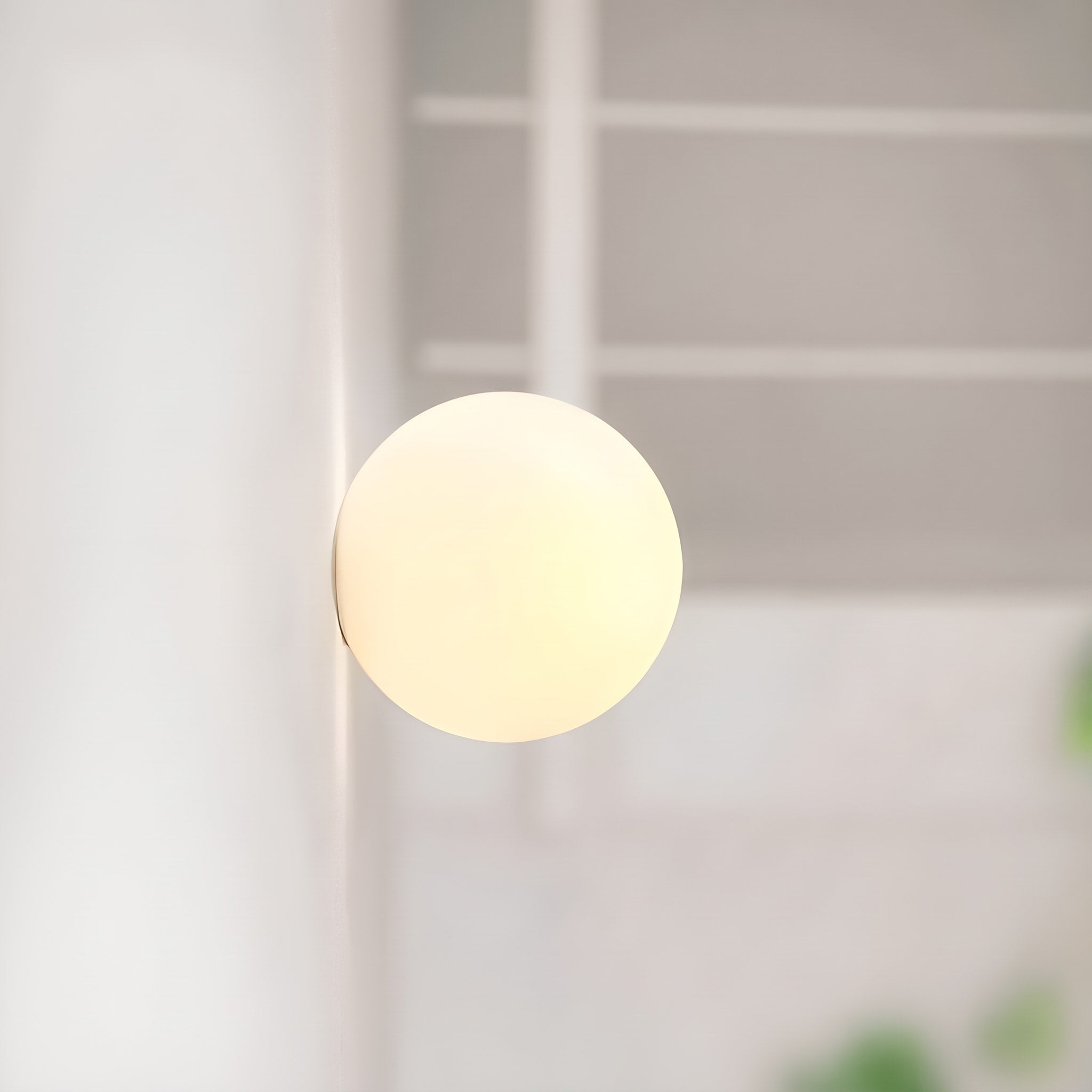 Runde Wandleuchte mit Glaskugel im minimalistischen Design - Wall Light Fixtures - Weiß - Voldeva