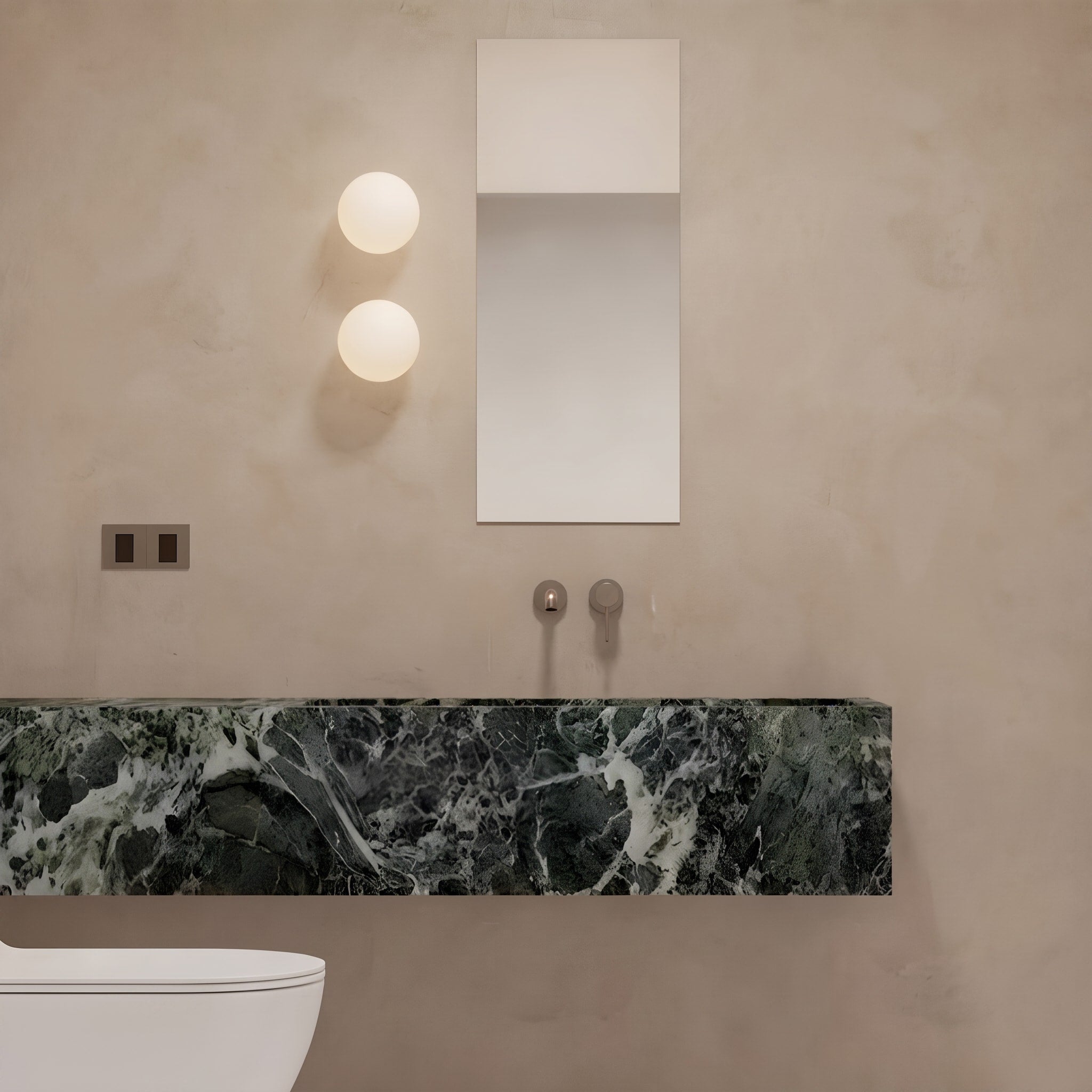 Runde Wandleuchte mit Glaskugel im minimalistischen Design - Wall Light Fixtures - Weiß - Voldeva