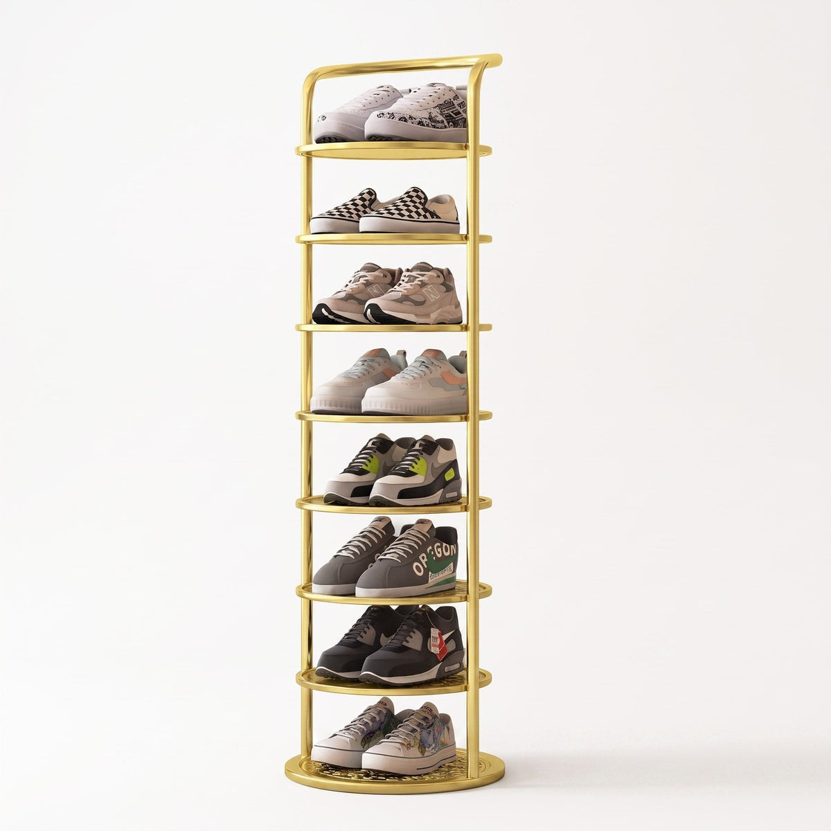 Runder Schuhregal Turm aus Metall mit mehreren Ebenen - Shoe Racks - Gold - Voldeva