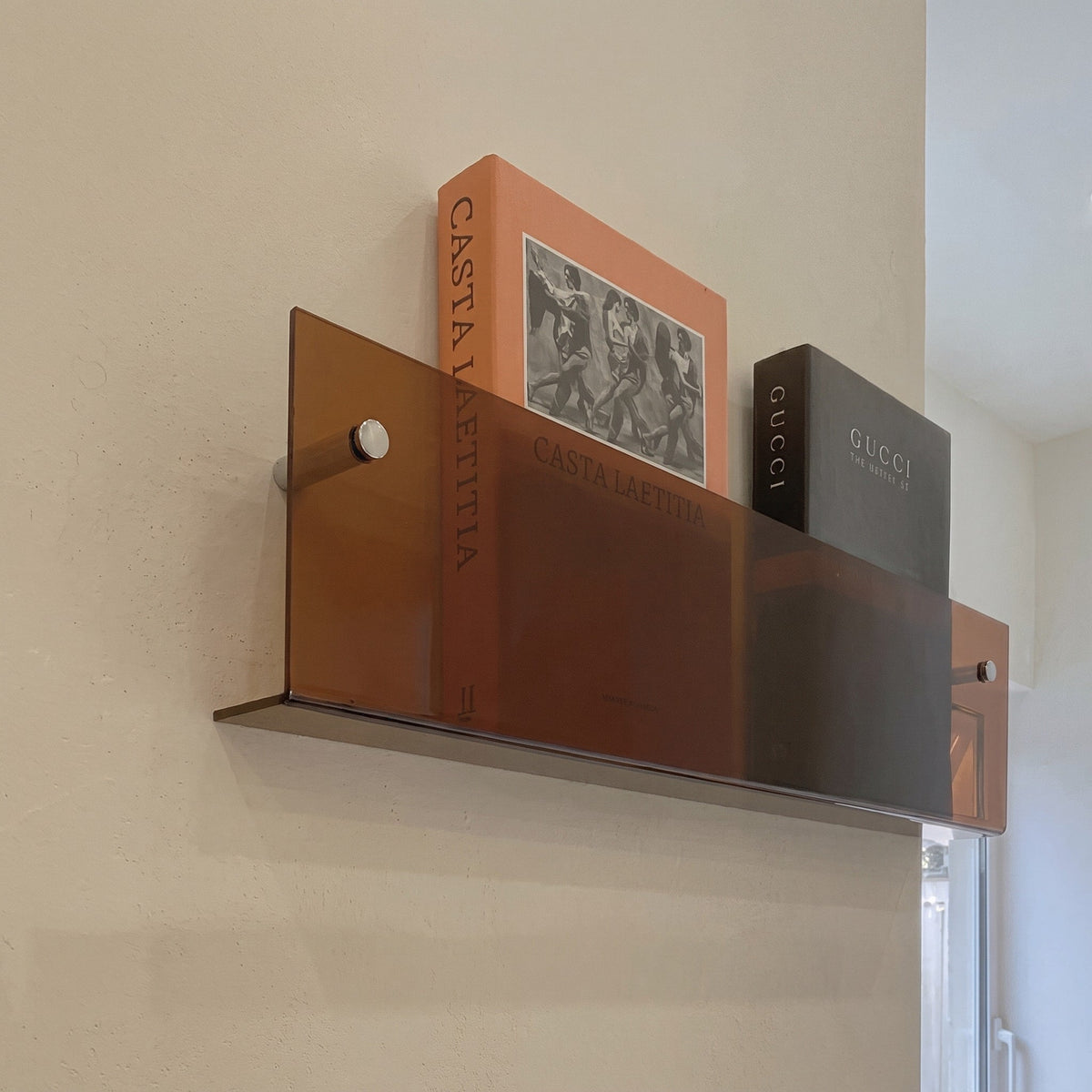 Schwebend Wandregal Acryl für Zeitschriften und Bücher - Floating Wall Shelves & Ledges - Orange - Voldeva