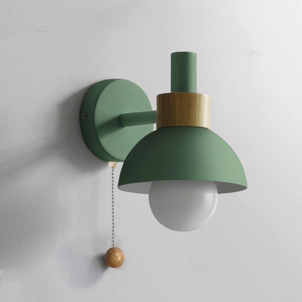 Skandinavischer Wandleuchte im Retro-Design mit Holzoptik - Wall Light Fixtures - Grün - Voldeva