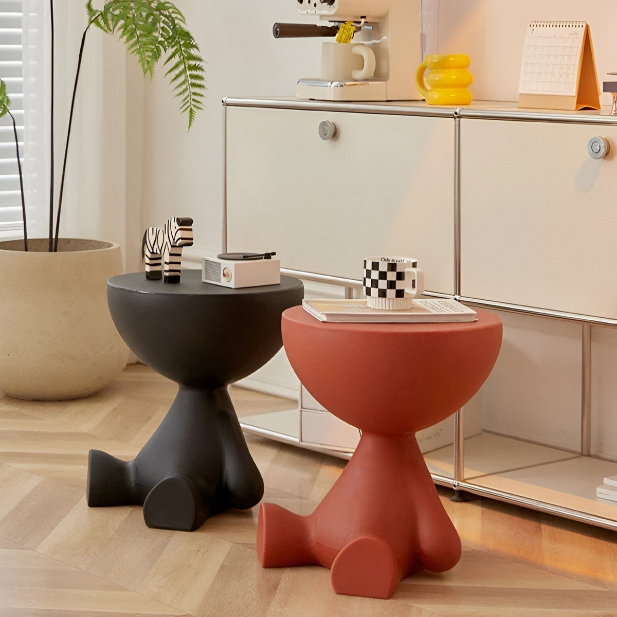 Skulpturaler Beistelltisch mit Tierfigur Design für Wohnzimmer - End Tables - Rosa - Voldeva