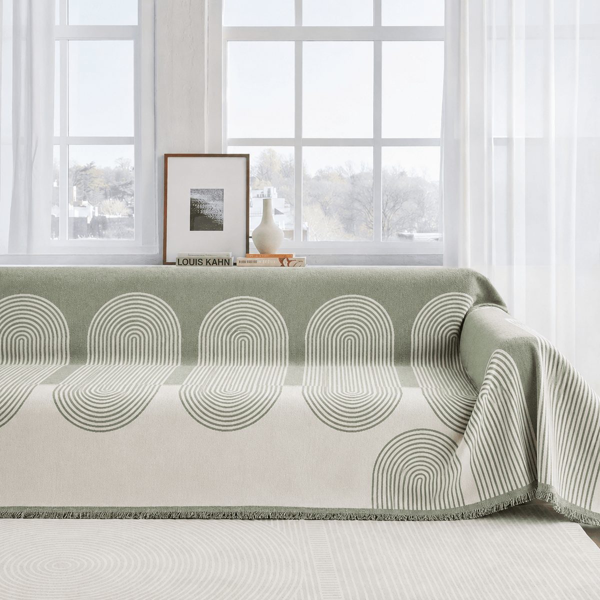 Sofa-Überwurf Mit Modernem Geometrischem Muster - Slipcovers - Grün - Voldeva