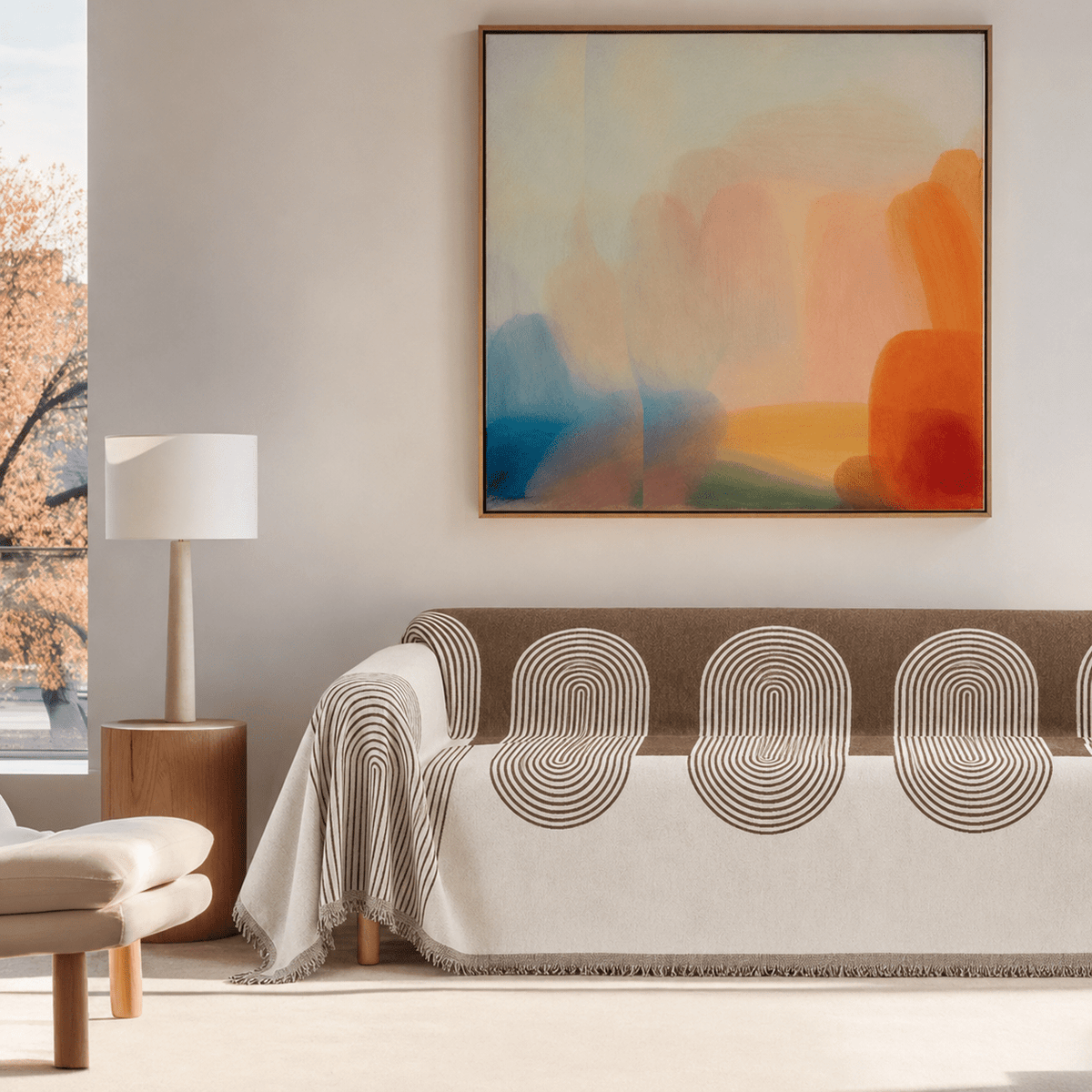 Sofa-Überwurf Mit Modernem Geometrischem Muster - Slipcovers - Braun - Voldeva