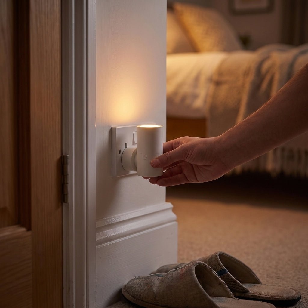 Steckdosen Wandleuchte mit Dämmerungssensor und Lichtdimmer - Night Lights & Ambient Lighting - Weiß - Voldeva