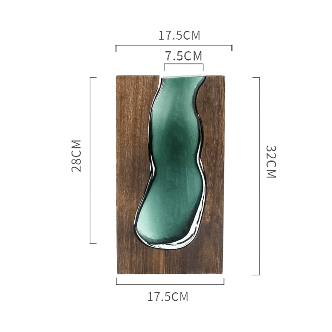 Vase mit Holzrahmen im Live-Edge-Design - Vases - Groß - Voldeva