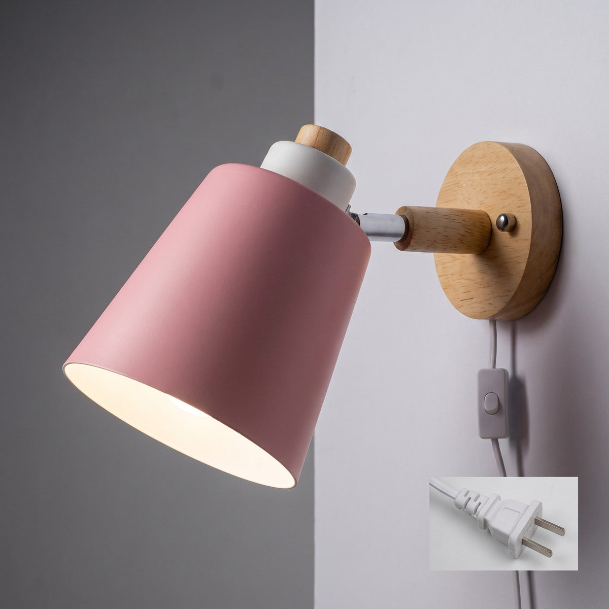 Verstellbare Schirm Wandleuchte mit drehbarem Lampenschirm - Wall Light Fixtures - Rosa - Voldeva