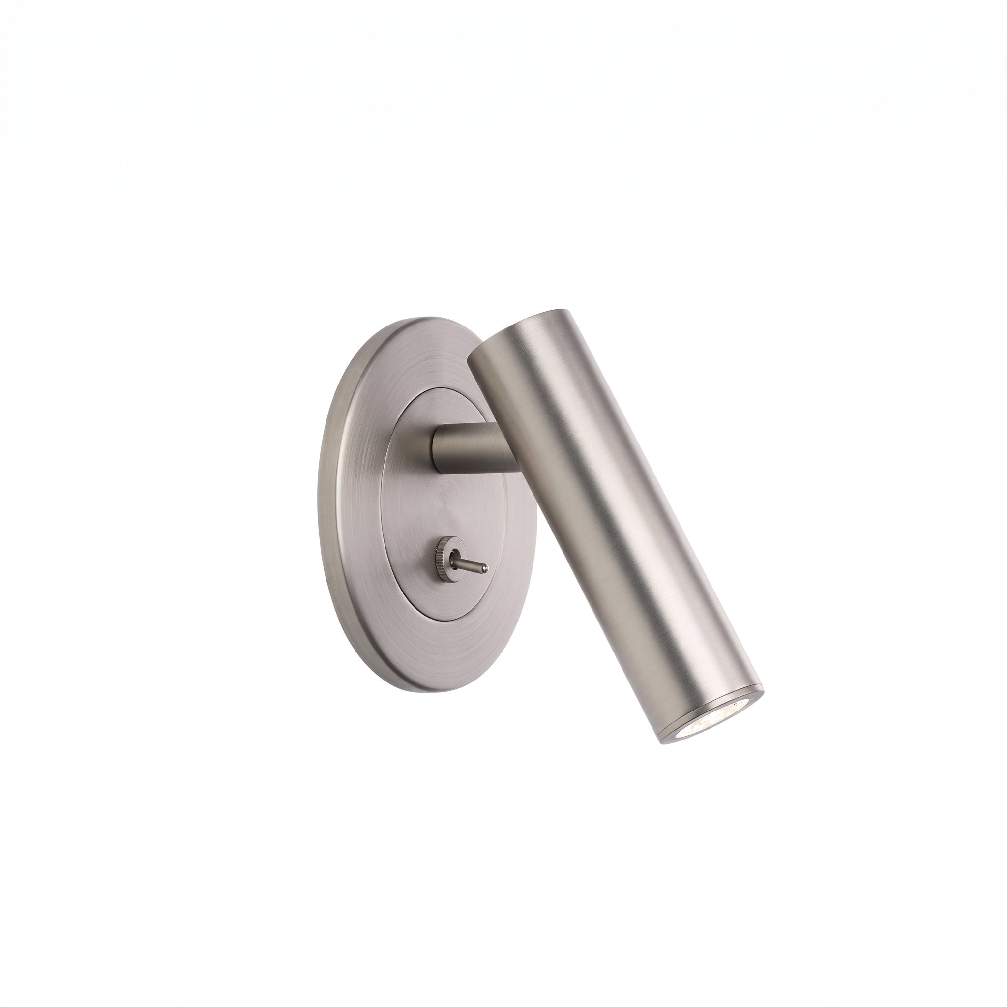 Verstellbare Wandleseleuchte mit schwenkbarem Zylinderkopf - Wall Light Fixtures - Gebürstetes Silber - Voldeva
