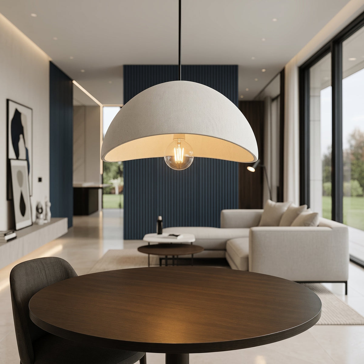 Wabi-Sabi Texturierte Kuppel-Pendelleuchte - Pendant Light Fixtures - Weiß - Voldeva