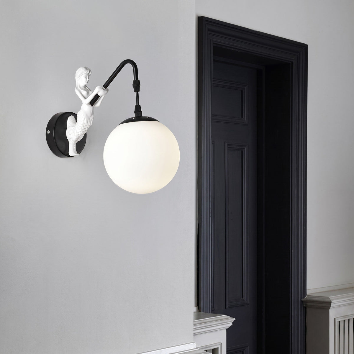 Wandleuchte Meerjungfrau Glaskugel Design - Wall Light Fixtures - Schwarz - Voldeva