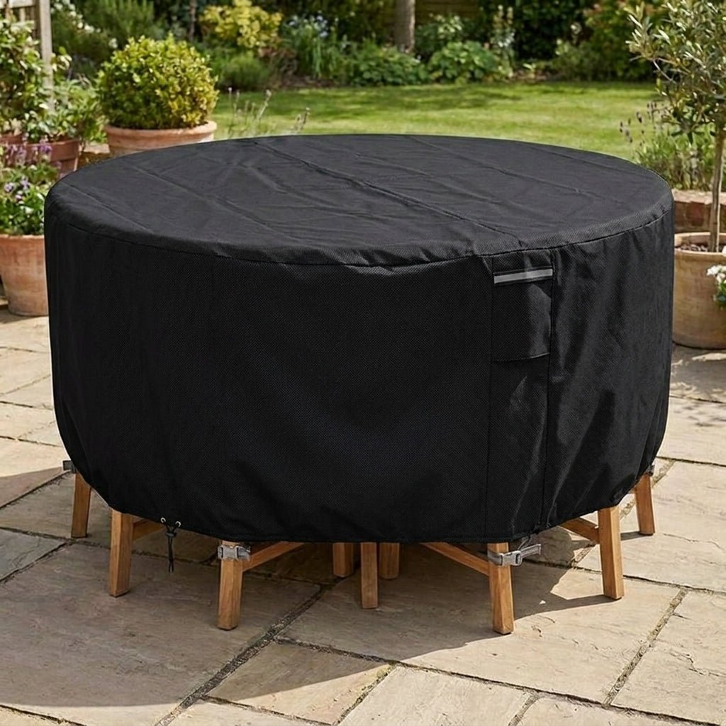 Wasserdichte Runde Gartenmöbel Schutzabdeckung - Outdoor Furniture Covers - Schwarz - Voldeva
