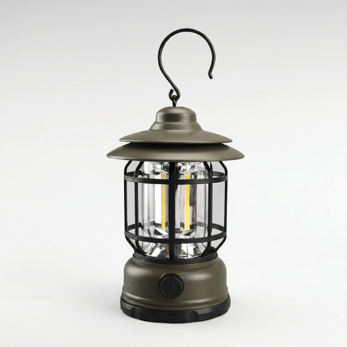 Wiederaufladbares Vintage LED Campinglaterne - Campinglaterne - Olivgrün - Voldeva