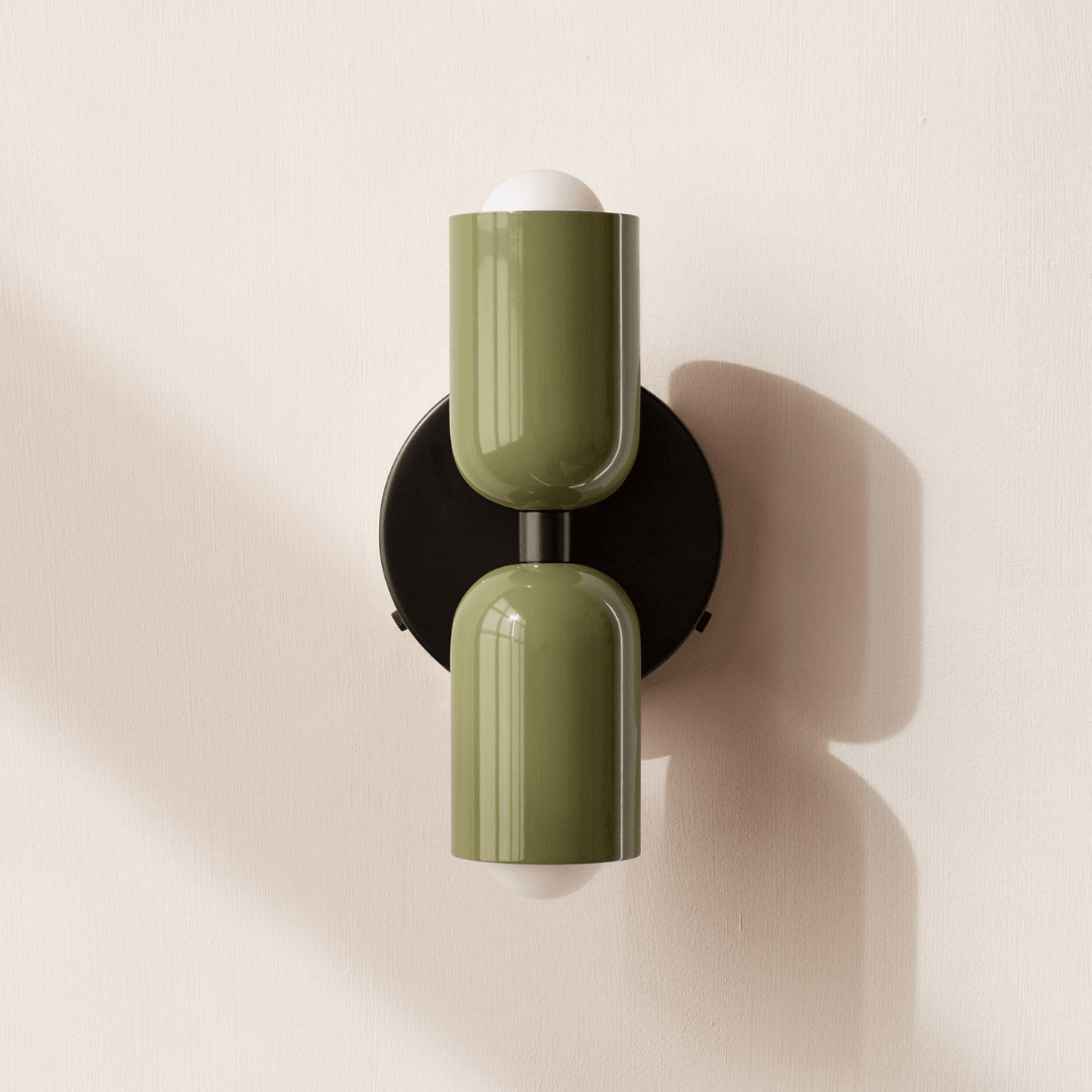 Zweiflammige Wandleuchte in Zylinderform mit modernem Design - Wall Light Fixtures - Grün - Voldeva