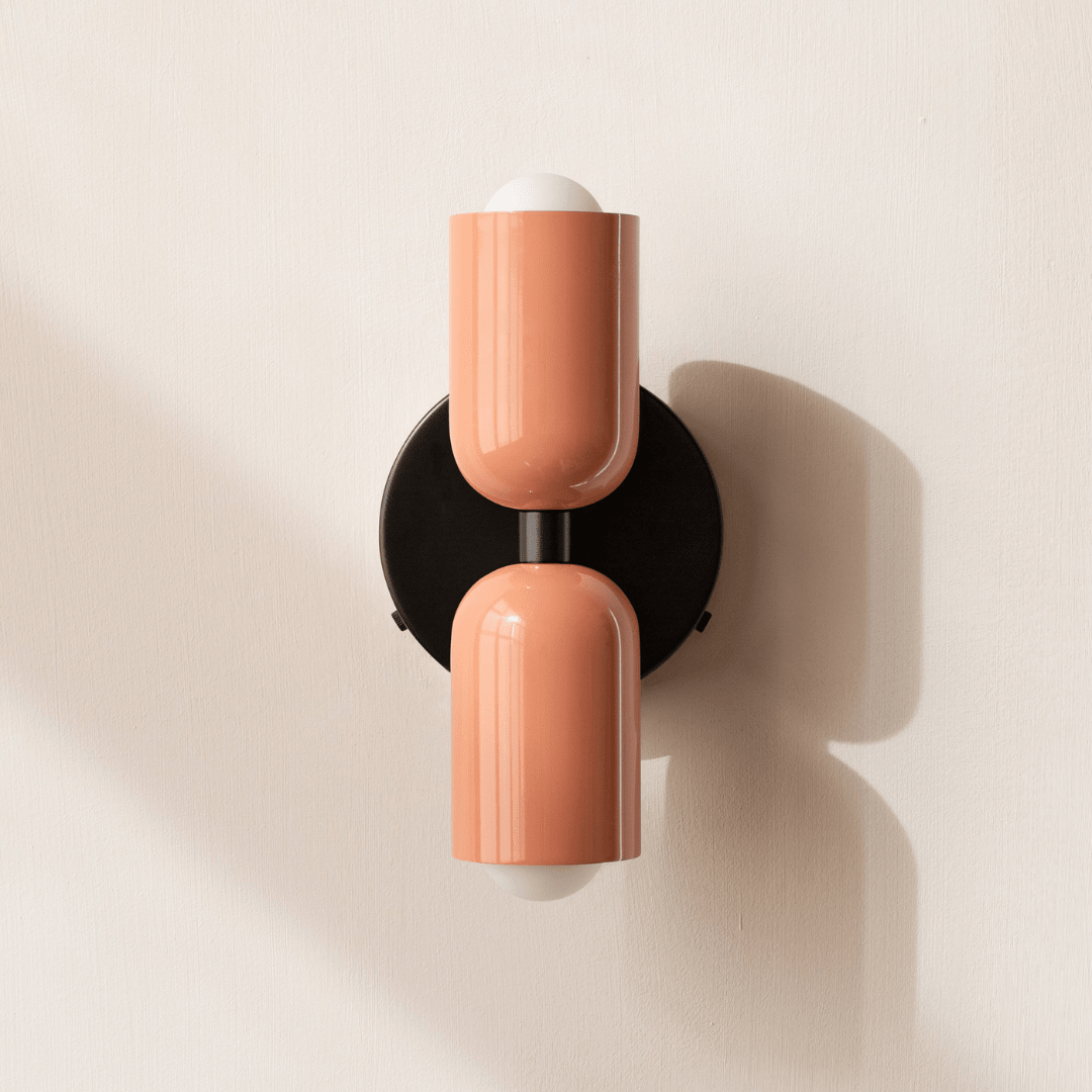 Zweiflammige Wandleuchte in Zylinderform mit modernem Design - Wall Light Fixtures - Pfirsich - Voldeva