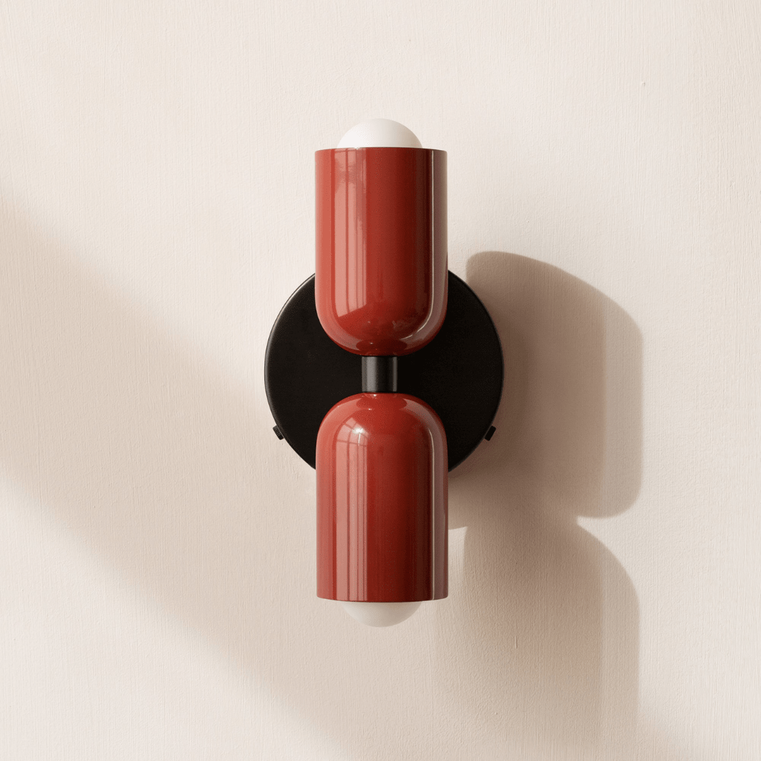Zweiflammige Wandleuchte in Zylinderform mit modernem Design - Wall Light Fixtures - Rot - Voldeva