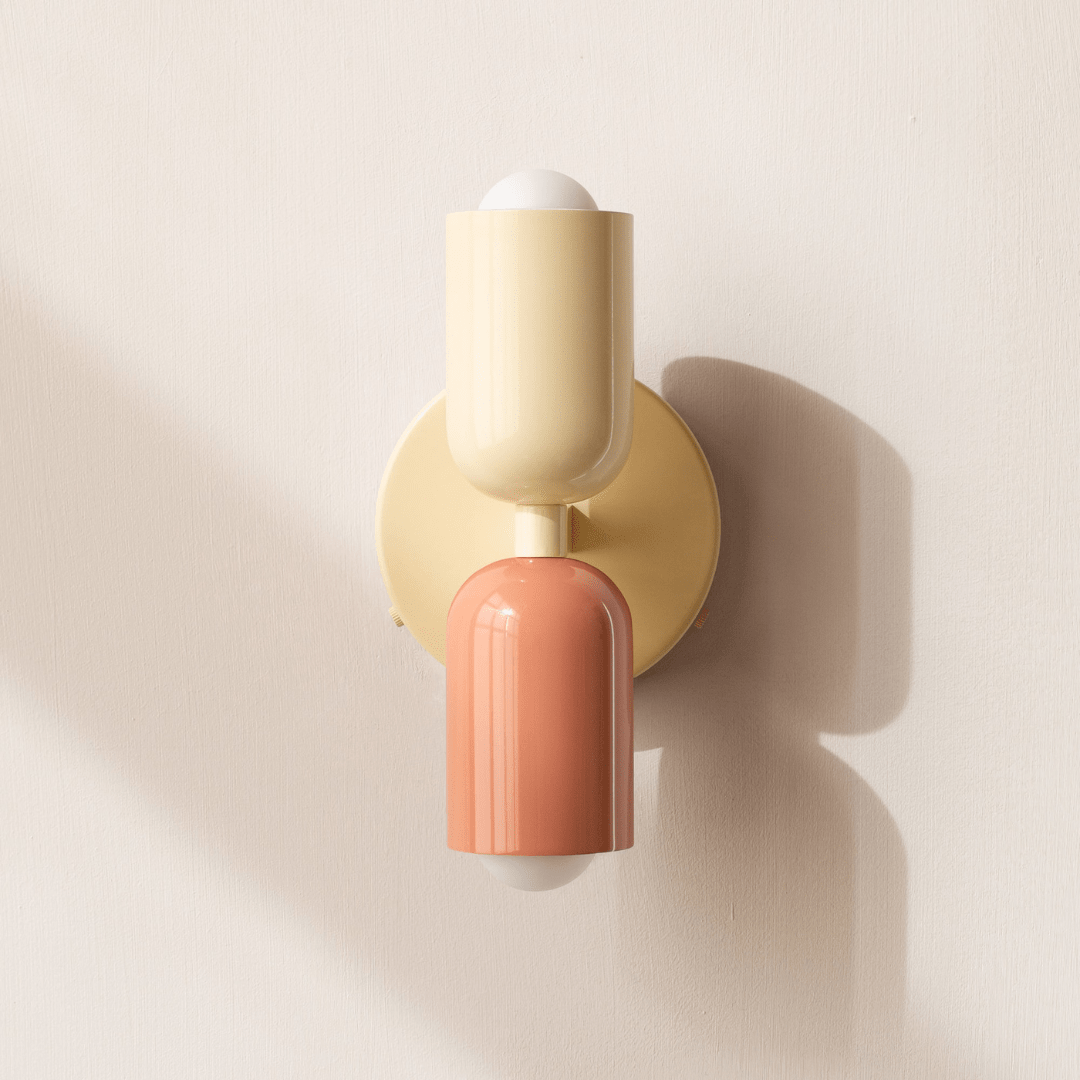 Zweiflammige Wandleuchte in Zylinderform mit modernem Design - Wall Light Fixtures - Beige-Pfirsich - Voldeva
