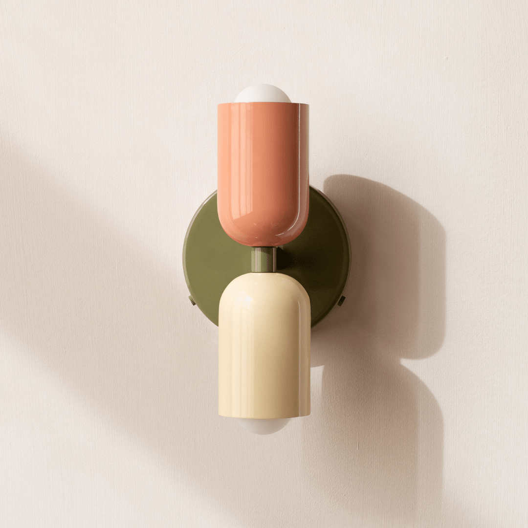 Zweiflammige Wandleuchte in Zylinderform mit modernem Design - Wall Light Fixtures - Pfirsich-Beige - Voldeva