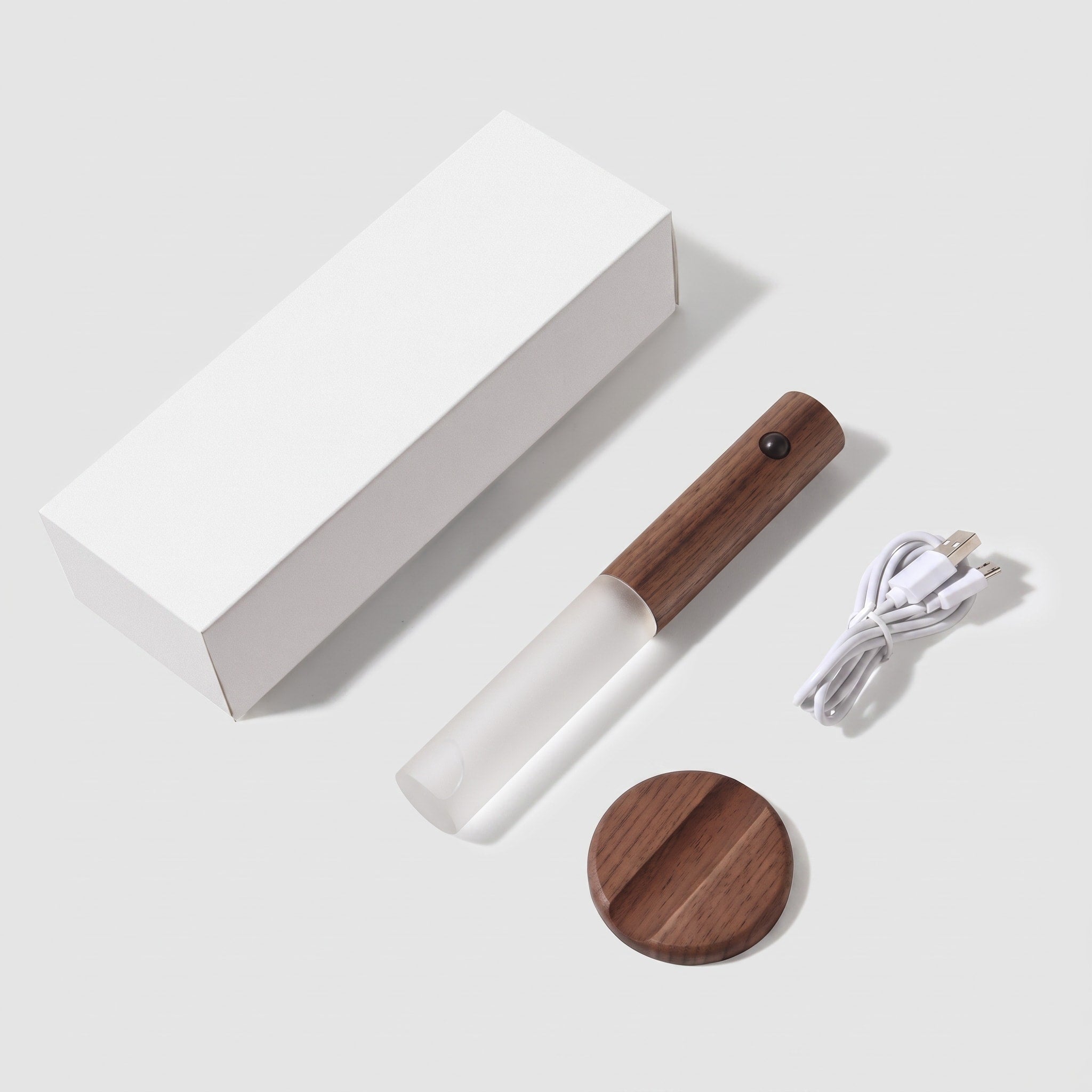 Kabellose LED Wandleuchte mit Bewegungsmelder und Holzdesign