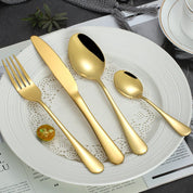 24 - teiliges Goldenes Edelstahl - Besteck - Set mit Luxus - Geschenkbox - Besteckset - Voldeva
