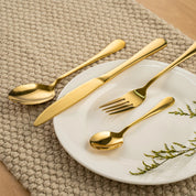 24 - teiliges Goldenes Edelstahl - Besteck - Set mit Luxus - Geschenkbox - Besteckset - Voldeva
