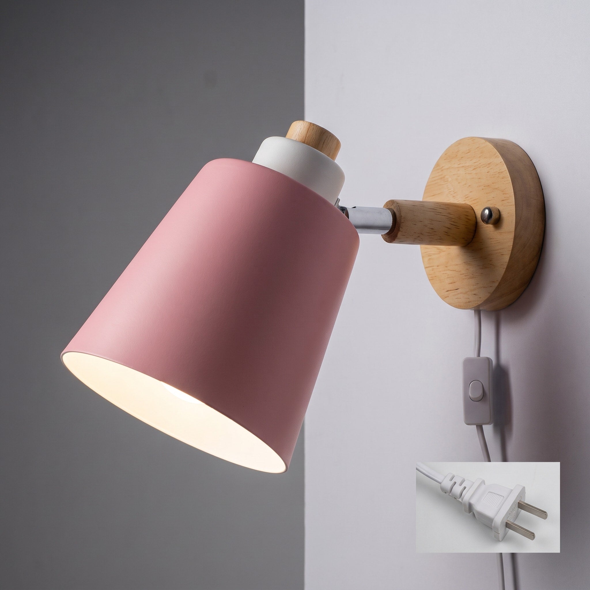 Verstellbare Schirm Wandleuchte mit drehbarem Lampenschirm