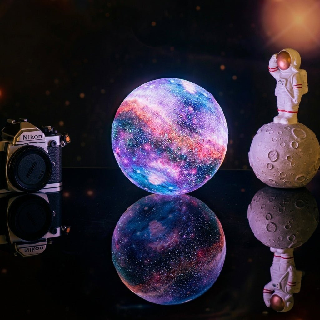3D Galaxie-Mondlampe mit buntem Leuchteffekt - Night Lights & Ambient Lighting - 8 cm - Voldeva