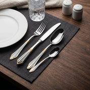 4 - teiliges Besteckset mit goldenen Details - Besteckset - Voldeva