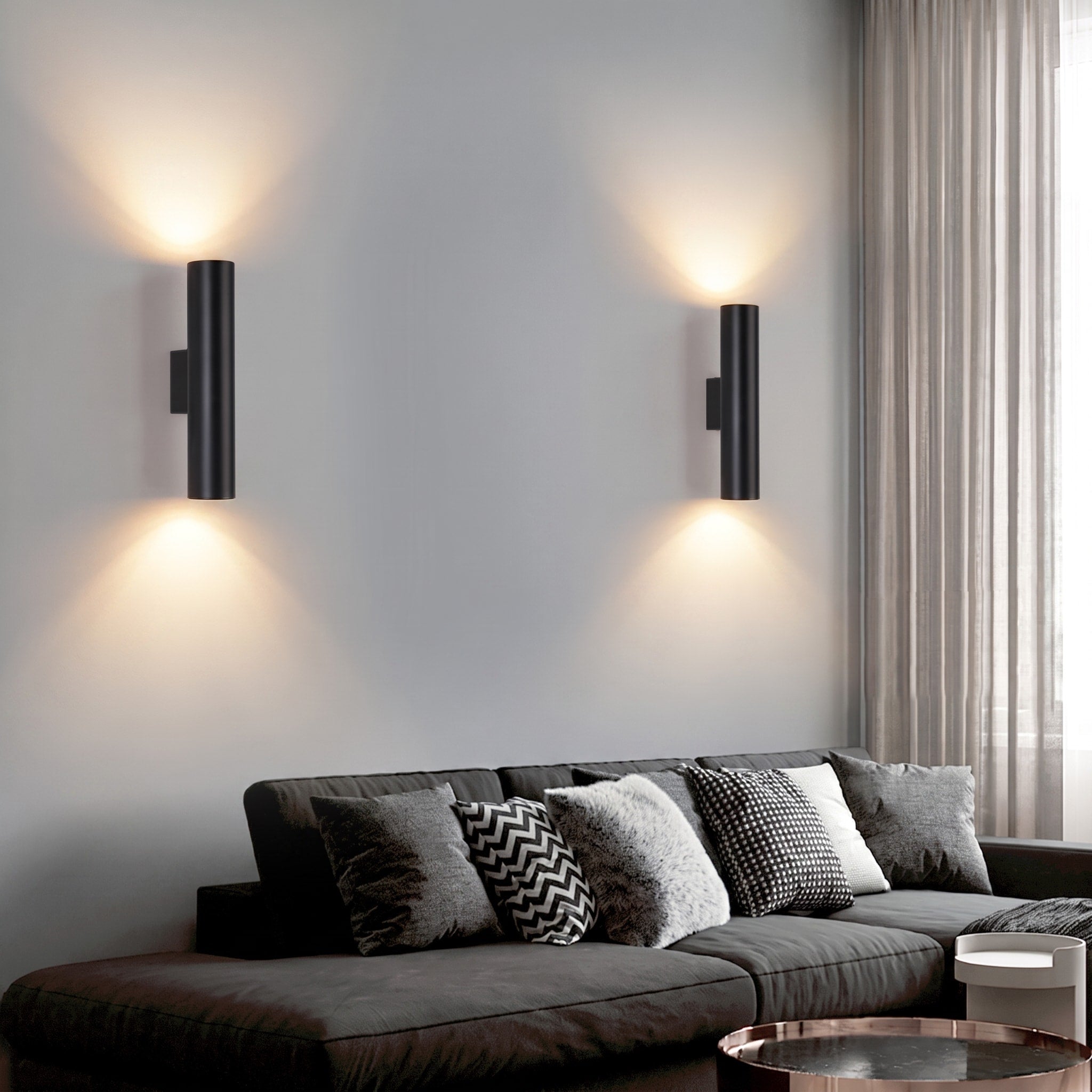 Zylindrische Wandleuchte im minimalistischen Design