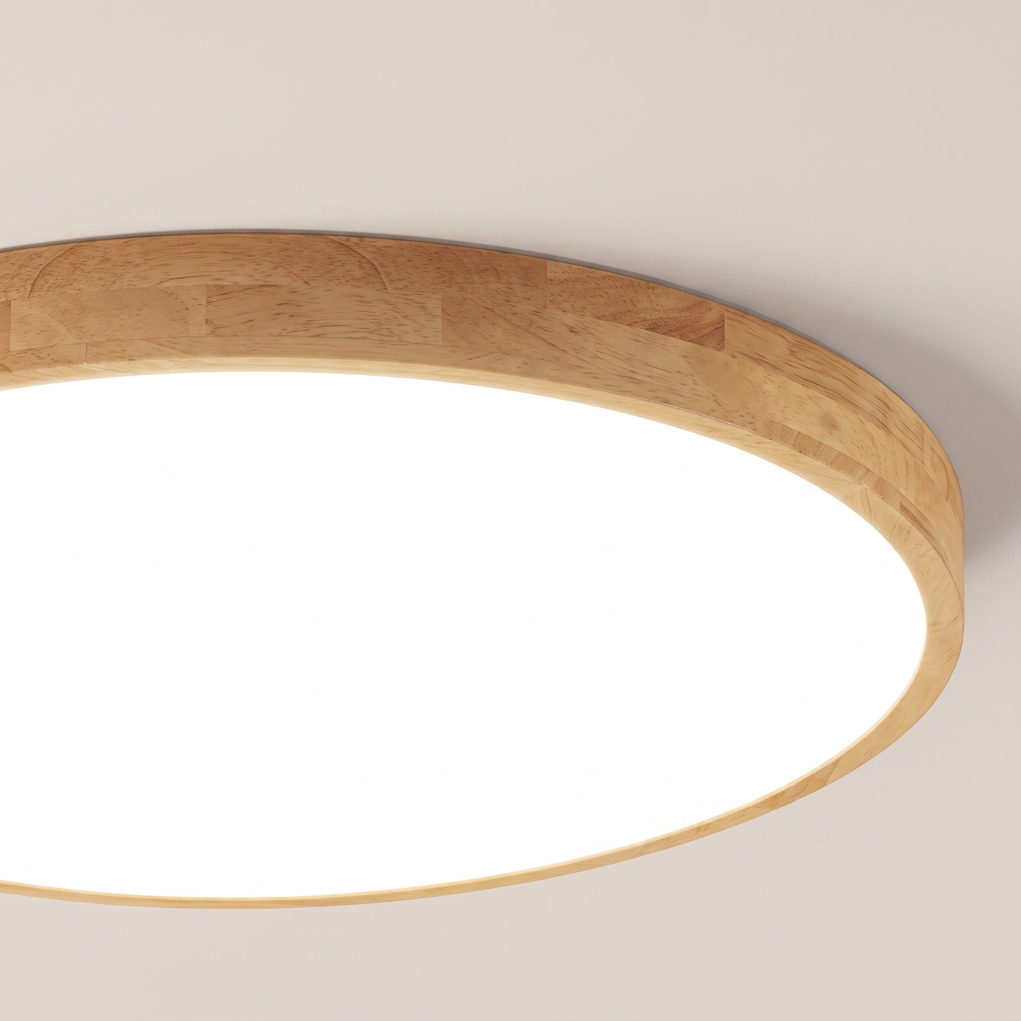Runde LED Deckenleuchte mit Holzrahmen mit ultraflaches Design