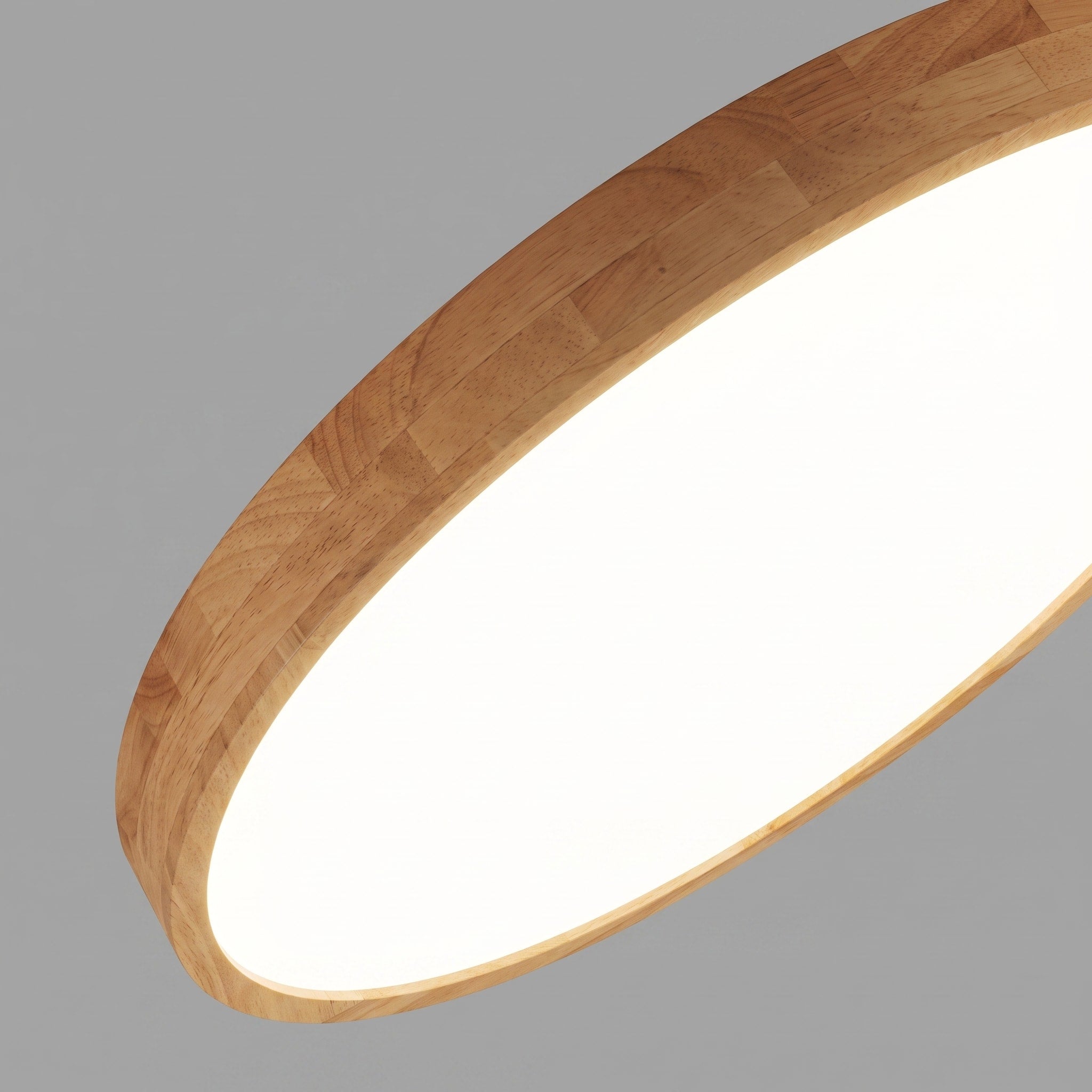 Runde LED Deckenleuchte mit Holzrahmen mit ultraflaches Design