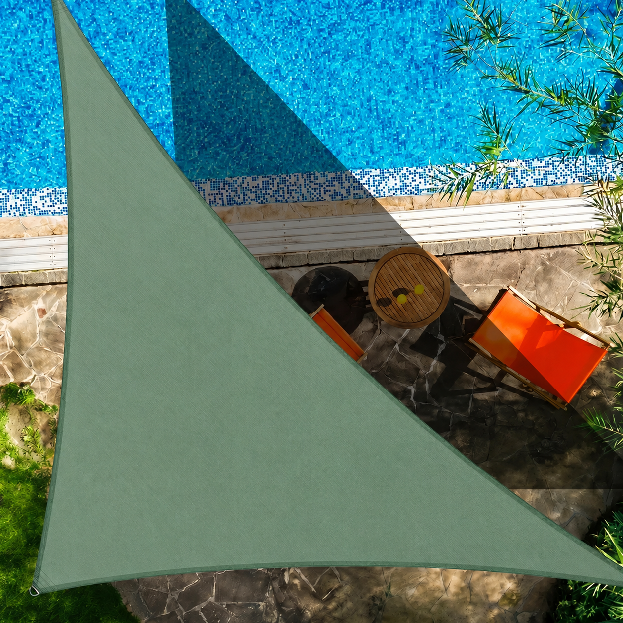 Dreieckiges Wasserdichtes Sonnensegel für Terrasse und Pool