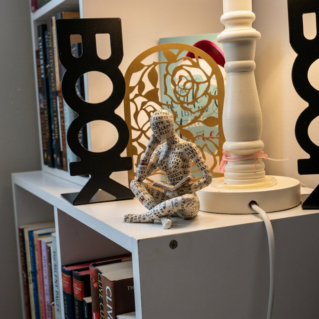 Kreative Abstrakte Buchliebhaber Sitzende & Liegende Figur Skulptur