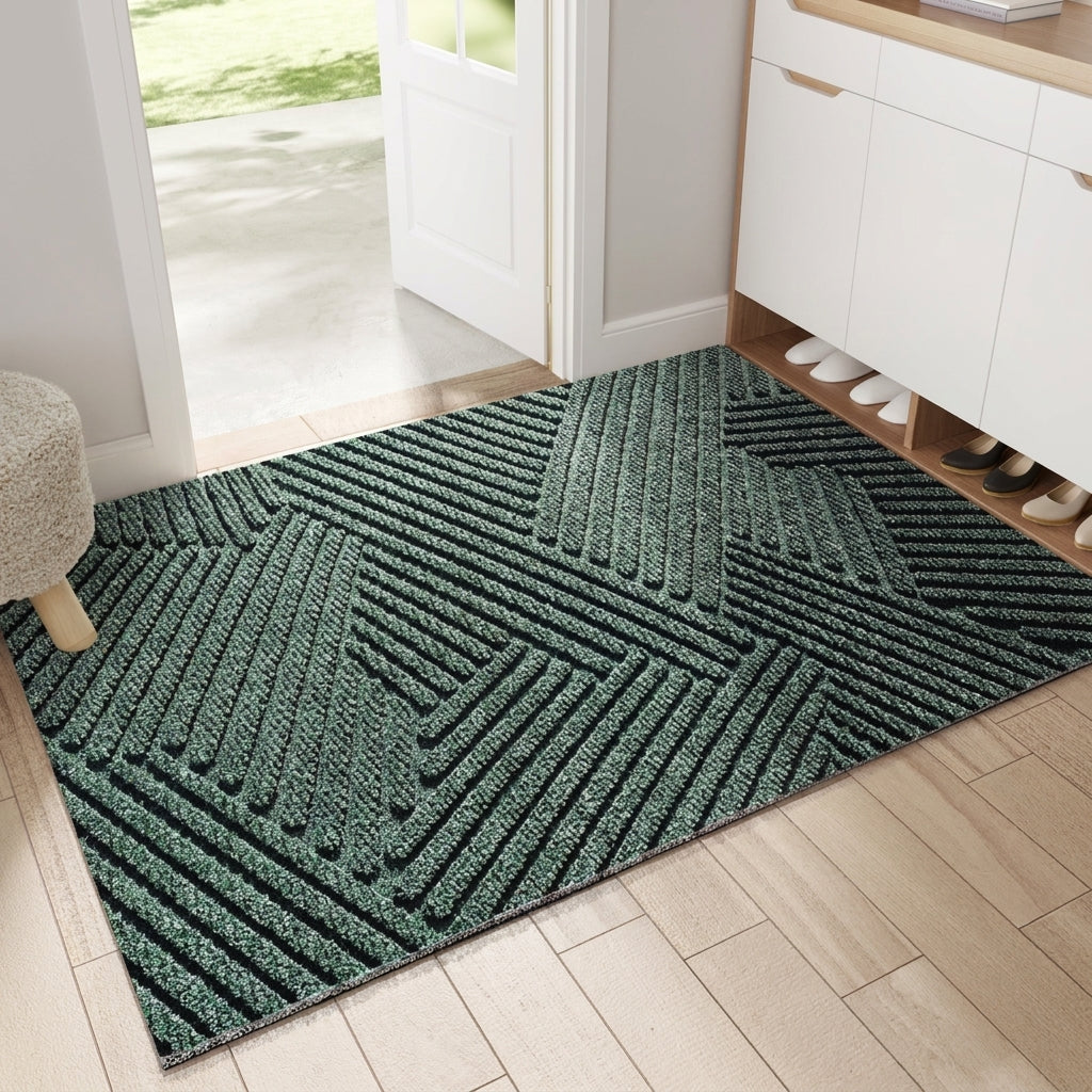 Geometrische Gestreifte Strukturierte Eingangsfußmatte