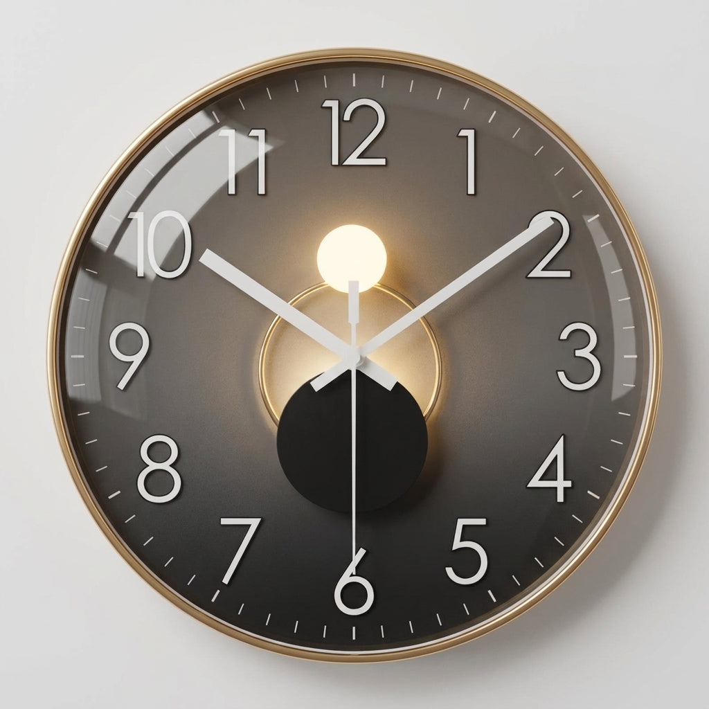 Moderne Luxus-Runde Wanduhr mit 3D-Kugeldetail