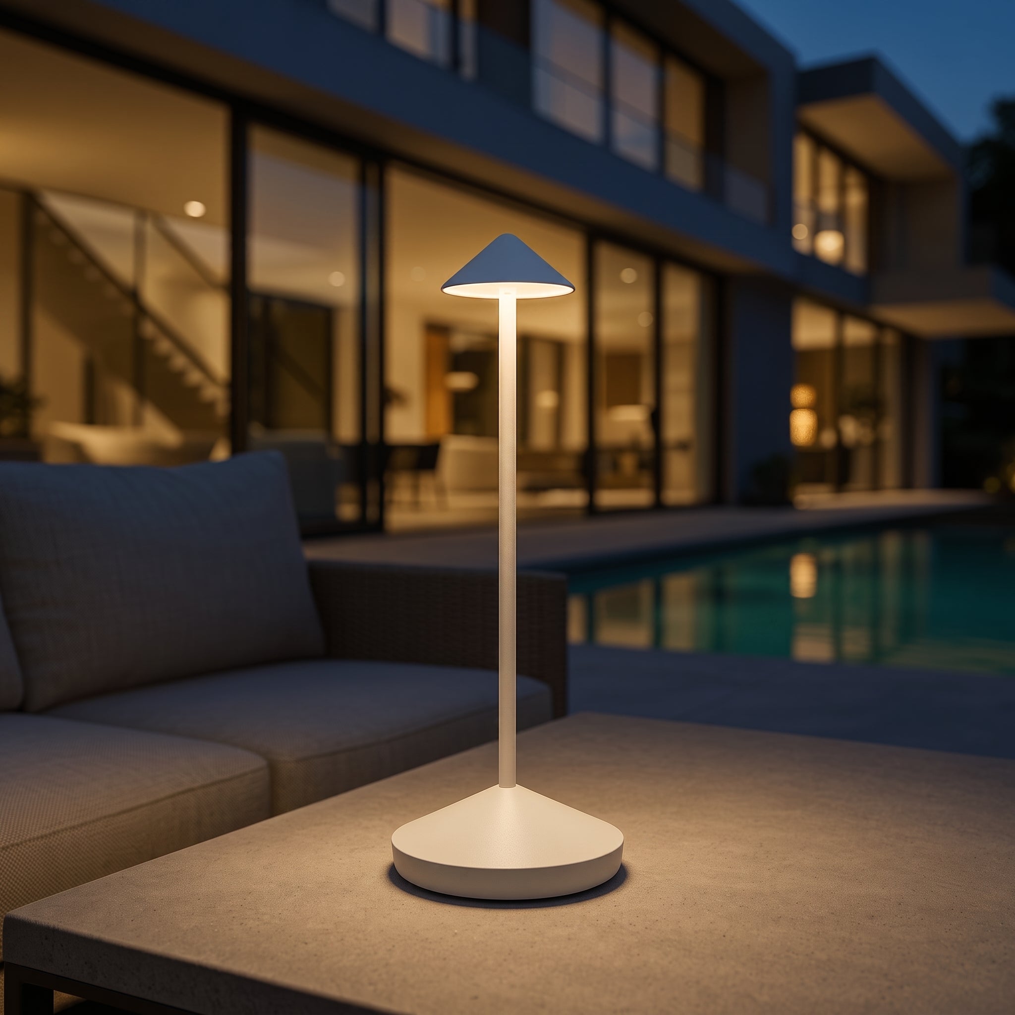Wiederaufladbare kabellose schlanke Kegel-LED-Tischlampe