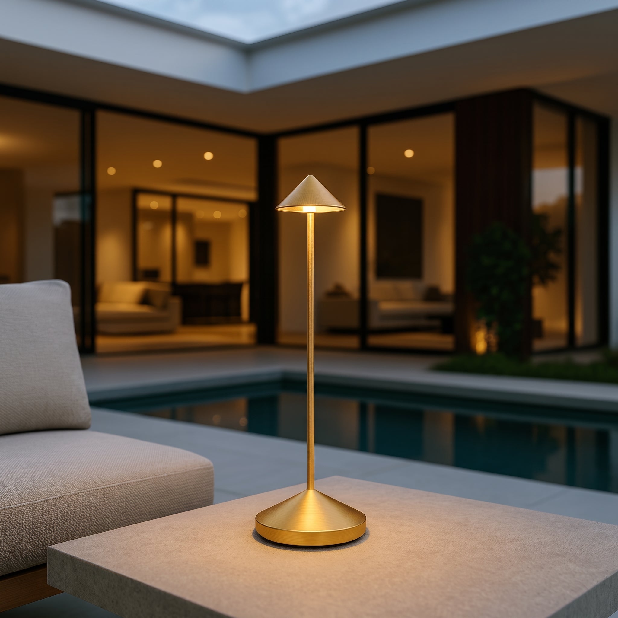 Wiederaufladbare kabellose schlanke Kegel-LED-Tischlampe