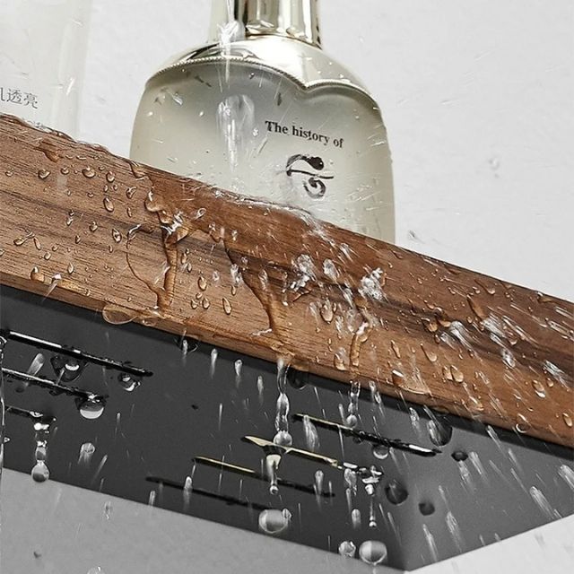 AeroWood - Wandregal fürs Badezimmer aus Naturholz - Wandregal zur Aufbewahrung - Voldeva