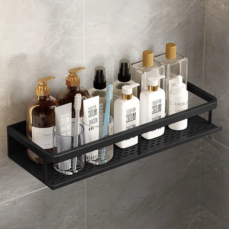AquaForma – Schwarzes Duschregal mit modernem & platzsparendem Design - Bathroom Shelf Storage - Voldeva